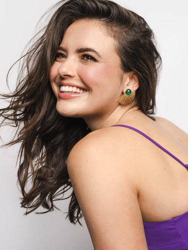 Sunburst Gemstone Statement Earrings