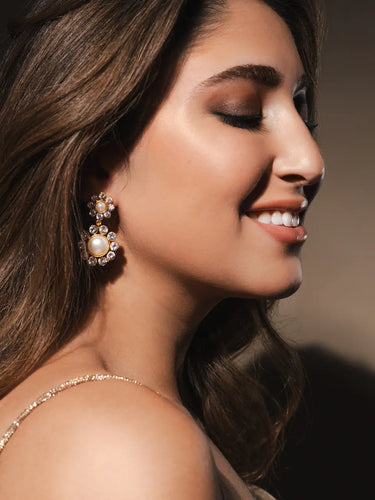 Zirconia Pearl Drop Earrings