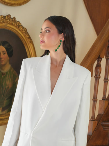 Emerald Flame Drop Earrings