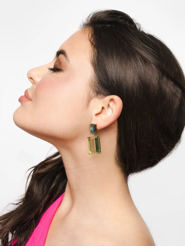 Mint Green Square Drop Earrings