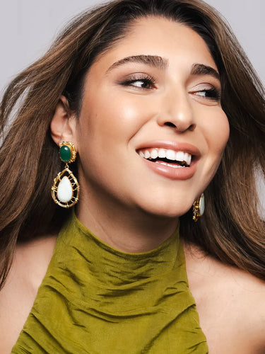 Classic Amazonite Statement Drop Earrings