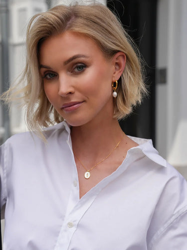 Lustre Pearl Hoop Earrings