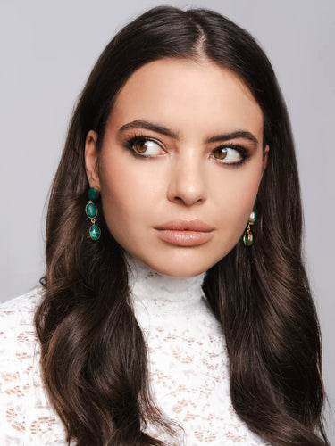 Malachite  Trilogy Drop Earrings
