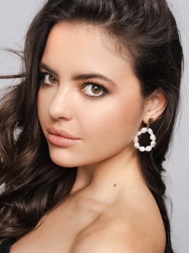 Hanging Pearl Orbit Drop Earrings