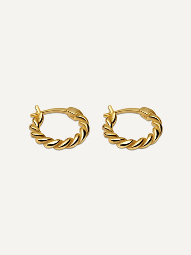 Twisted Mini Gold Hoops