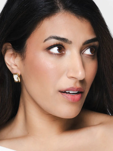 Mini Square Charm Stud Earrings