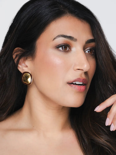 Golden Square Stud Earrings